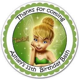 12 TINKERBELL Label Stickers Birthday Party Favor Gift  