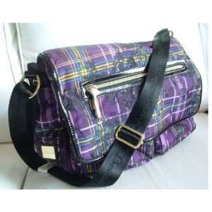 Betsey Johnson Betseyville Pretty in Plaid Purple Messenger Bag