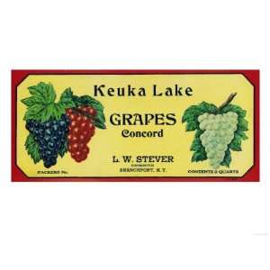   Lake Concord Grapes Label Giclee Poster Print, 32x24