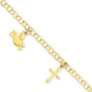  14k Gold Religious Charm Bracelet Jewelry