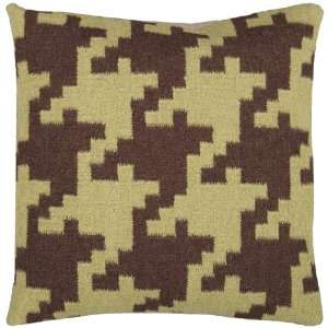   and Avocado Green Houndstooth Decorative Throw Pillow
