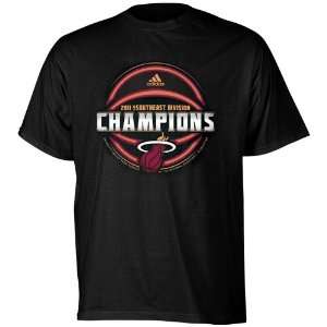  adidas Miami Heat Division Launch Clinch T shirt   Black 