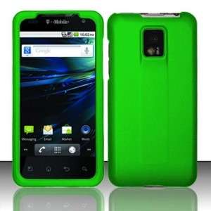 Rubber Neon Green Hard Case Phone Cover LG T Mobile G2X  