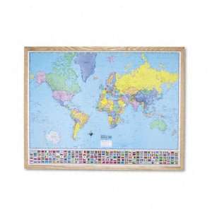 Hammond Deluxe Laminated Political World Reference Map, Dry Erase, 52 