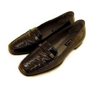 BALLY Talbala PATENT Leather ALLIGATOR Pump Loafers  