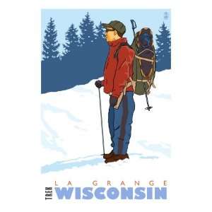  Snow Hiker, La Grange, Wisconsin Giclee Poster Print 