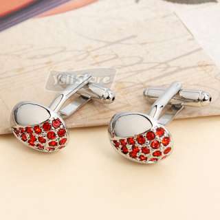   Wedding Party Claret Rhinestone Corn Shape Cufflinks Cuff Links  