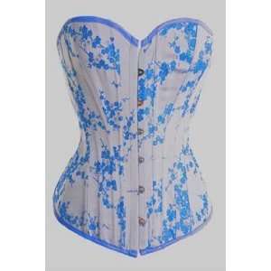  Beautiful Hourglass shape White in blue floral trimmed 