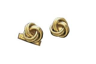 New 14k Gold Designer Love Knot Cufflinks  
