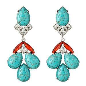 Janis Savitt   Turquoise and Paparaja Earring