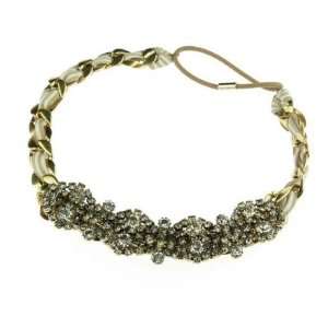  Encrusted Crystal on Ribbon Wrapped Chain Headwrap Health 
