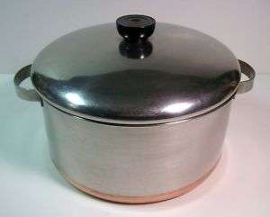  REVERE WARE 4QT STAINLESS STEEL COPPER CLAD BOTTOM STOCK POT AND LID