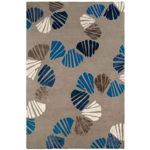  Judy Ross Textiles   Shells 6x9 Hand Knotted Rug Pewter 