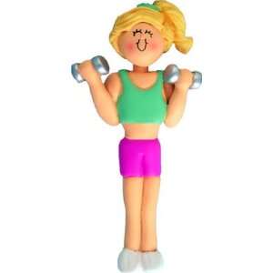   Lifter Female Blonde Personalized Christmas Ornament