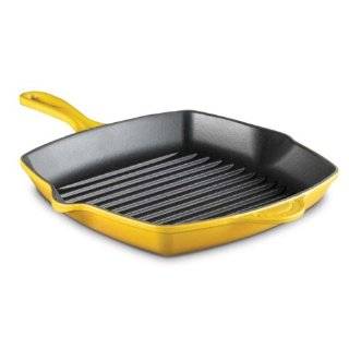 Le Creuset Enameled Cast Iron 10 1/4 Inch Square Skillet Grill, Dijon