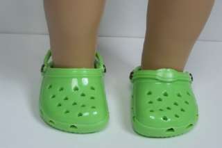 LIME GREEN Crocs Duc Clogs Doll Shoes For American Girl♥  