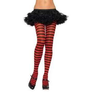 Leg Avenue Black & RED Striped Tights Gothic Punk EMO Club Lolita