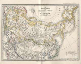 RARE 1860 VON SPRUNER MAP Formation of the RUSSIAN EMPIRE since the 