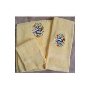   Dragon & Flowers Embroidered Wash Hand Bath Towels 