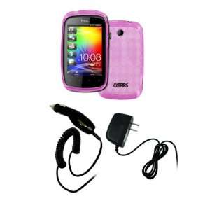  EMPIRE HTC Explorer Hot Pink Poly Skin Case Cover + Car 