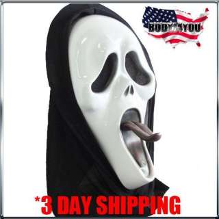 HALLOWEEN OFFICIAL GHOST SCREAM MASK WITH TONGUE  
