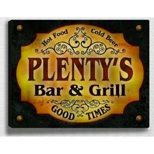  Plentys Bar & Grill 14 x 11 Collectible Stretched 