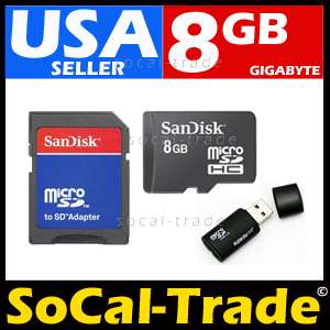 SanDisk 8GB MicroSD HC NEW Memory Card + MicroSD Reader  