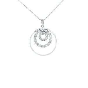 Splendid Solid Sterling Silver Cubic Zirconia Triple Circle Of Love 