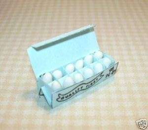 Miniature Blue Egg Carton w/Eggs for DOLLHOUSE  