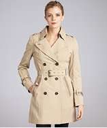 Andrew Marc dune cotton blend convertible lining grosgrain trim trench 