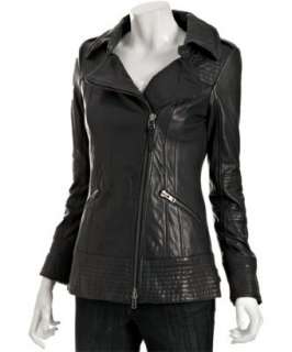Mackage petrol leather asymmetrical zip front Angie jacket   
