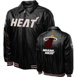   Miami Heat Faux Leather Full Zip Varsity Jacket