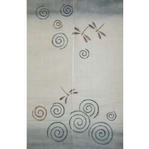  Japanese Noren, 16KM18, Dragonflies, linen door way curtain 