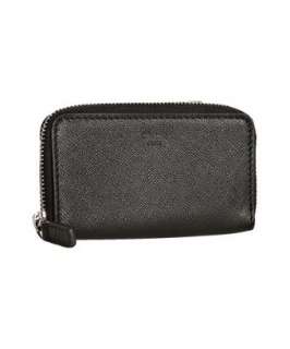 Celine black crosshatched leather coin purse  