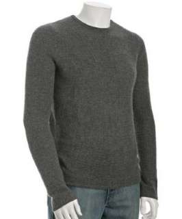 Cullen dark grey cashmere thermal crewneck sweater   