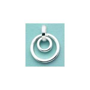   Silver Pendant, 1 in (incl bail) Double Cut Out Circle Jewelry