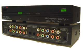   Component Video Digital Optical Audio Switcher With Remote Controller