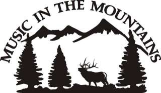 MUSIC IN THE MOUNTAINS ELK BUGLE decal bow arrow hunt  
