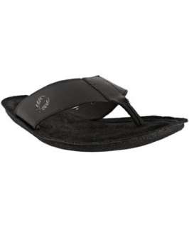 Fred Perry black leather Burnaby thong sandals   