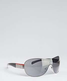 Prada Prada Sport gunmetal wrap shield sunglasses