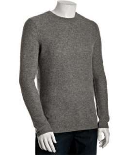 Harrison mid grey heather thermal knit cashmere   