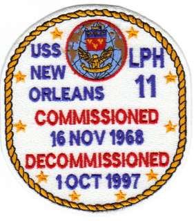 US NAVY SHIP PATCH, USS NEW ORLEANS, LPH 11 Y  