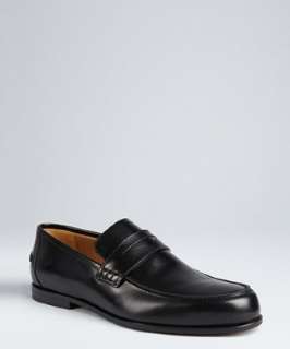 Jimmy Choo black leather penny loafers  