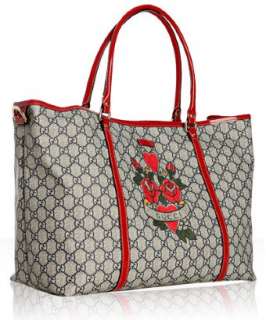 Gucci red and blue tattoo heart Joy large tote   