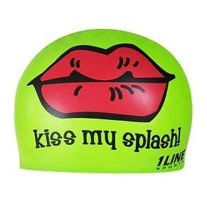  1Line Sports Kiss My Splash Silicone Swim Caps Sports 