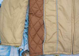 vtg  Hooded Quilted 70s SKI JACKET Ladies L skiing winter puffer 