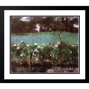   John Singer 34x28 Framed and Double Matted Landscape with Rose Trellis