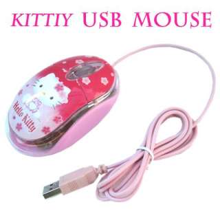 Hello Kitty Pink 1200DPI 3D LED USB Optical Mouse Mice  