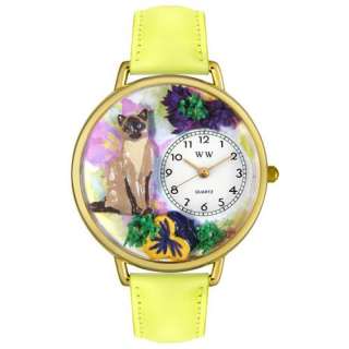 Siamese Cat Watch Gold Feline Oriental Clock G New Uniq  