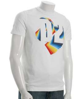 Squared white rainbow D2 crewneck t shirt  